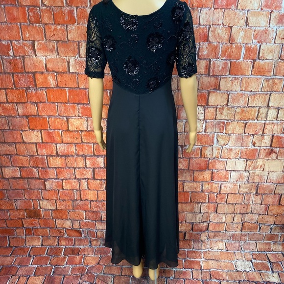 Vintage CDC Beaded Black Evening Gown - Picture 7 of 10